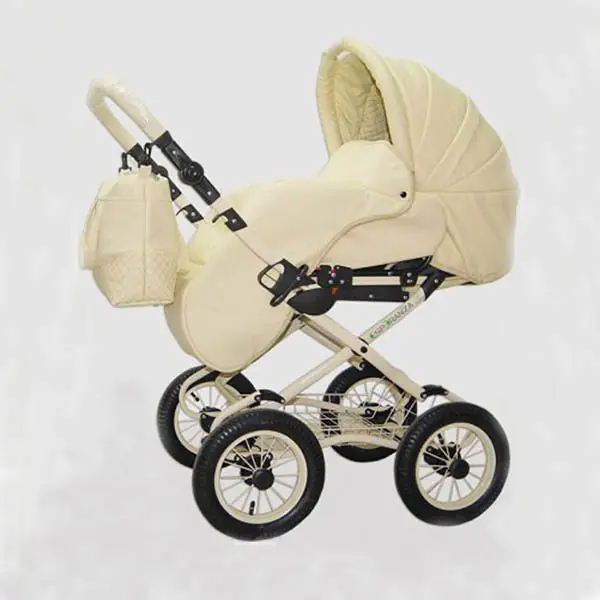 Детская коляска Esperanza Classic Leatherette 2 в 1 кожа Цвет рамы - Белая поворотная рама — фото 5