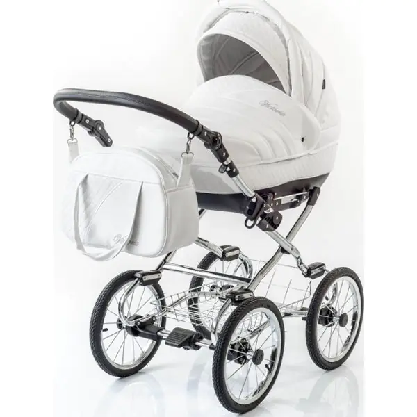 Детская коляска Esperanza Victoria Leatherette кожа 3 в 1 Цвет рамы - Черный - Маленькие колеса — фото 6