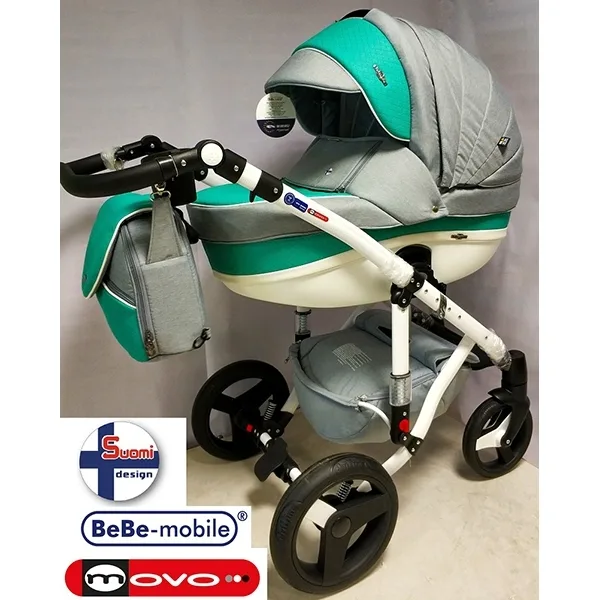 Детская коляска BeBe-Mobile Movo R 2 в 1, ткань+эко-кожа — фото 32