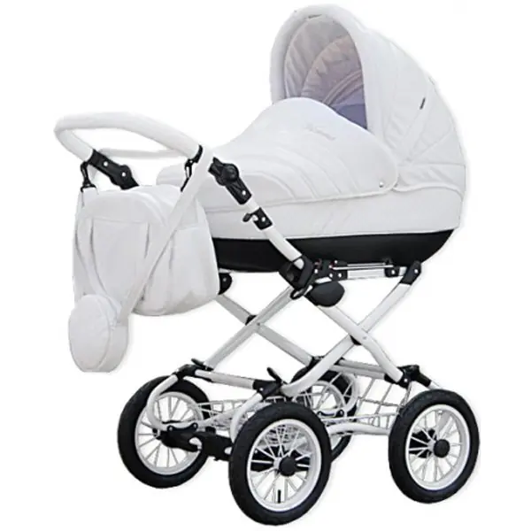 Детская коляска Esperanza Victoria Leatherette кожа 2 в 1 Цвет рамы - Черный - Маленькие колеса — фото 8