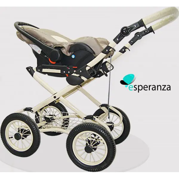 Детская коляска Esperanza Classic Leatherette 2 в 1 кожа Цвет рамы - Бежевый поворотная — фото 6
