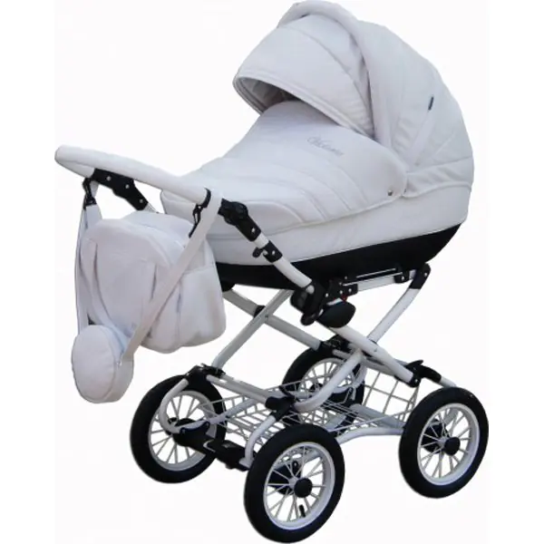 Детская коляска Esperanza Victoria Leatherette кожа 3 в 1 Цвет рамы - Черный - Маленькие колеса — фото 11