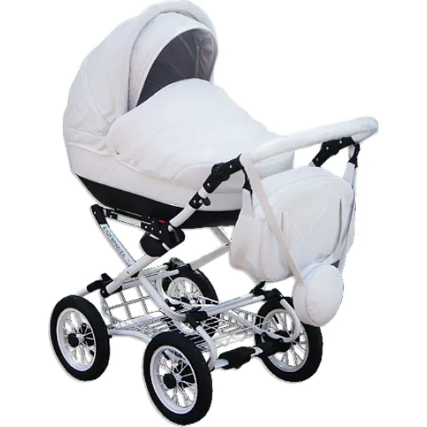 Детская коляска Esperanza Victoria Leatherette кожа 2 в 1 Цвет рамы - Черный - Маленькие колеса — фото 7