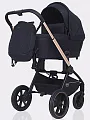 Детская коляска Mowbaby Zoom PU 2 в 1 на золотой раме black — Фото