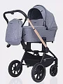 Детская коляска Mowbaby Zoom PU 2 в 1 на золотой раме grey — Фото