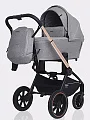 Детская коляска Mowbaby Zoom PU 2 в 1 на золотой раме beige — Фото