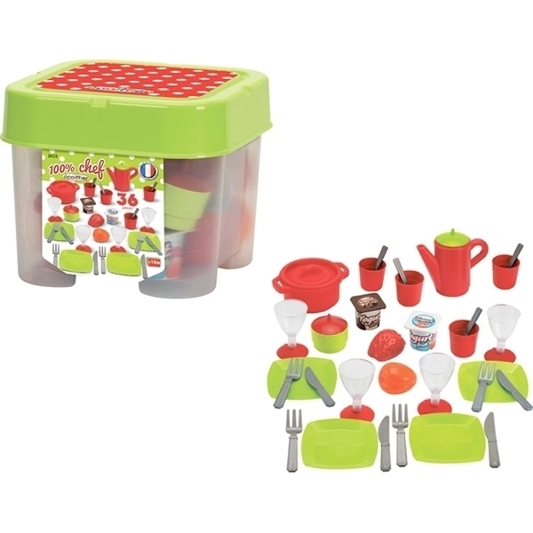 Набор посудки Ecoiffier 100% Chef 2603 в коробке, 36 предметов фото 2