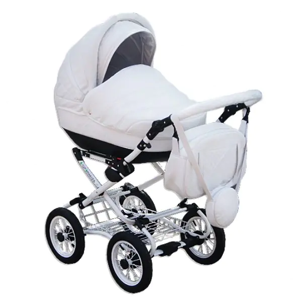 Детская коляска Esperanza Victoria Leatherette кожа 2 в 1 Цвет рамы - Черный - Маленькие колеса фото 10