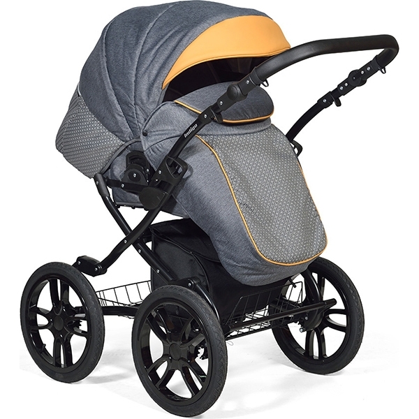 Детская коляска Indigo 18 Special Plus 14" 2 в 1, ткань + эко-кожа фото 2