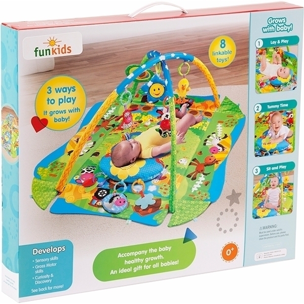 Развивающий коврик для новорожденного Funkids 3 Ways To Play с бортиками фото 2