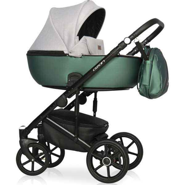 Детская коляска Riko Basic Ozon Shine 3 в 1, эко-кожа - Фото