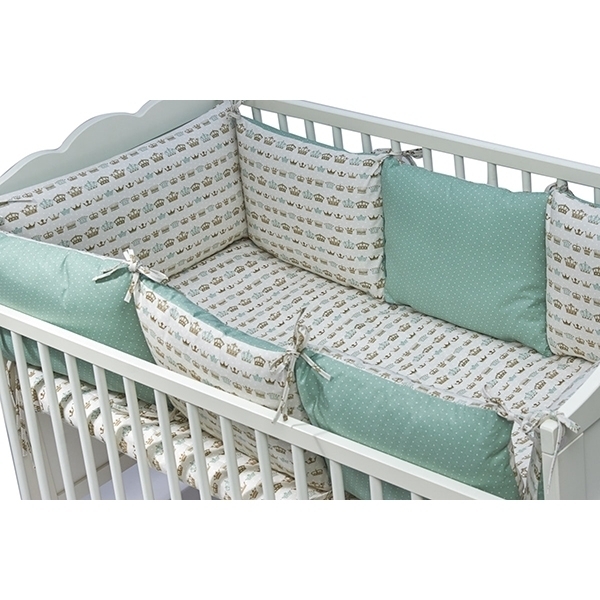 Постельное белье в кроватку Makkaroni Kids Корона с выбором бортиков, 6 предметов фото 4