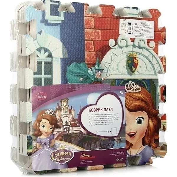 Коврик-пазл Играем Вместе Дисней София, 8 сегментов, 31,5 х 31,5 см, арт. 183070/FS-SOF фото 5