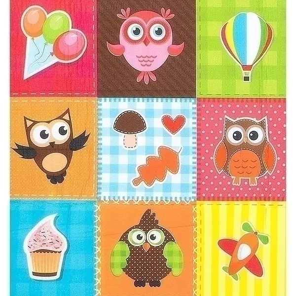 Односторонний развивающий коврик Mambobaby Совята, 200 х 180 х 0,5 см, арт. 014ТМ фото 2