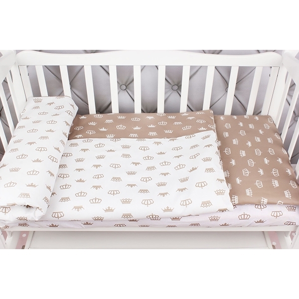 Комплект белья в кроватку WB AmaroBaby Baby Boom Короны, 3 предмета - Фото