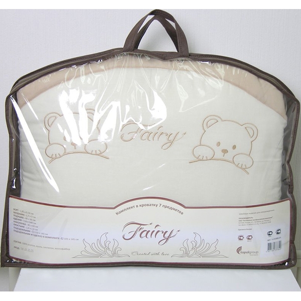 Комплект постели в кроватку Fairy хлопок, 7 предметов фото 1