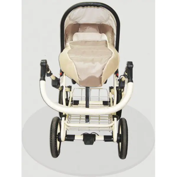 Детская коляска Esperanza Classic Leatherette 2 в 1 кожа Цвет рамы - Бежевый Маленькие колеса фото 4