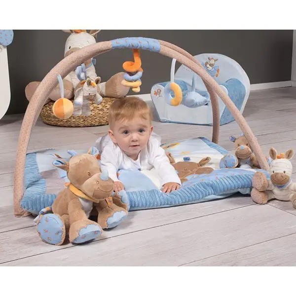 Детская подушка-подголовник Nattou Neck pillow Наттоу Нек пиллоу Arthur & Louis Носорог 644365 фото 5