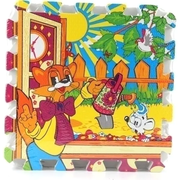 Коврик-пазл Играем Вместе Кот Леопольд, 8 сегментов, 31,5 х 31,5 см, арт. 160952/FS-LEO-01 фото 4