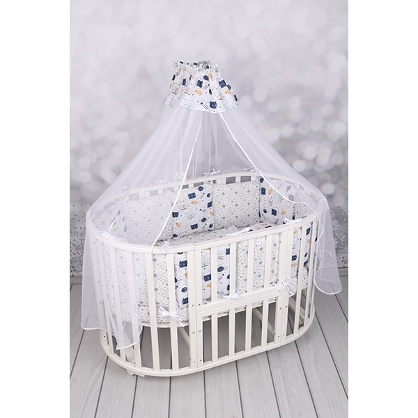Комплект постели WB Premium в кроватку AmaroBaby Космос, 15 предметов, бязь фото 2