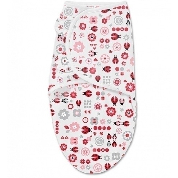 Конверт для пеленания из хлопка на липучке Summer Infant SwaddleMe Божьи Коровки 76950, размер S / M