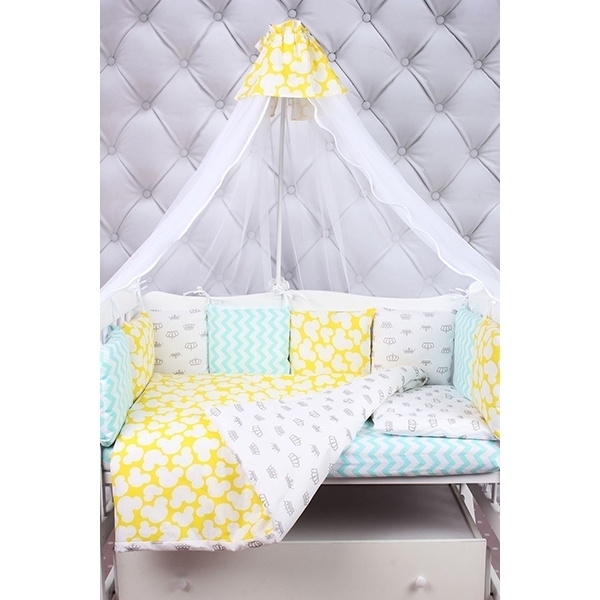 Комплект в кроватку AmaroBaby Happy Baby, 4 предмета, поплин / бязь фото 3