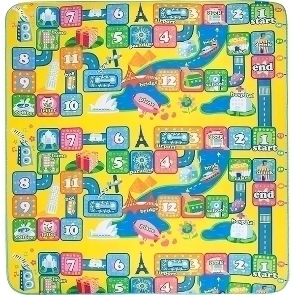 Двусторонний развивающий коврик Mambobaby Совята + Город, 200 х 180 х 1 см, арт. 015ТМ фото 4