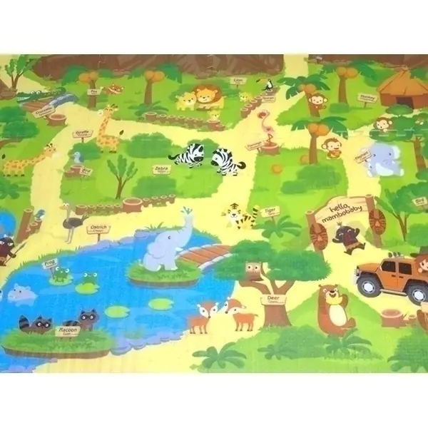 Двусторонний развивающий коврик-пазл Mambobaby Зоопарк, 180 х 135 х 2 см, арт. 71105 фото 2
