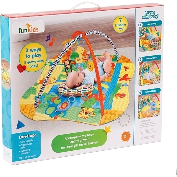 Развивающий коврик для новорожденного Funkids 3 Ways To Play с бортиками фото 6