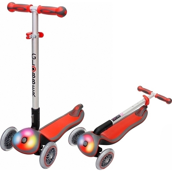 Трехколесный самокат Globber Elite F My Free Fold Up 448 со светящейся платформой фото 1