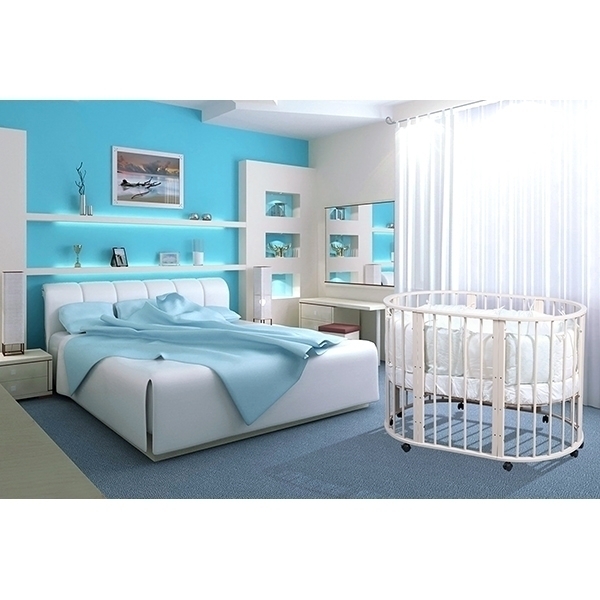 Овальная детская кроватка Nastella Baby Molly 7 в 1, поперечный маятник фото 5