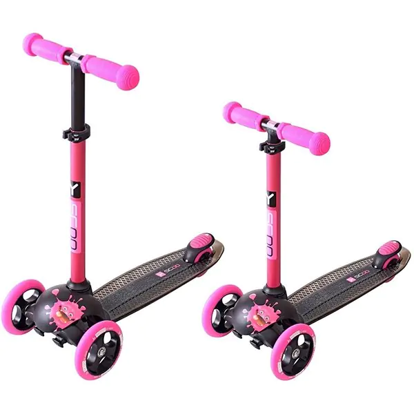 Трехколесный самокат Y-Scoo RT Trio Diamond 120 Monsters 3 высоты с блокировкой колес фото 1