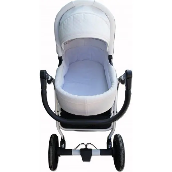 Детская коляска Esperanza Victoria Leatherette кожа 2 в 1 Цвет рамы - Бежевый - Маленькие колеса фото 2