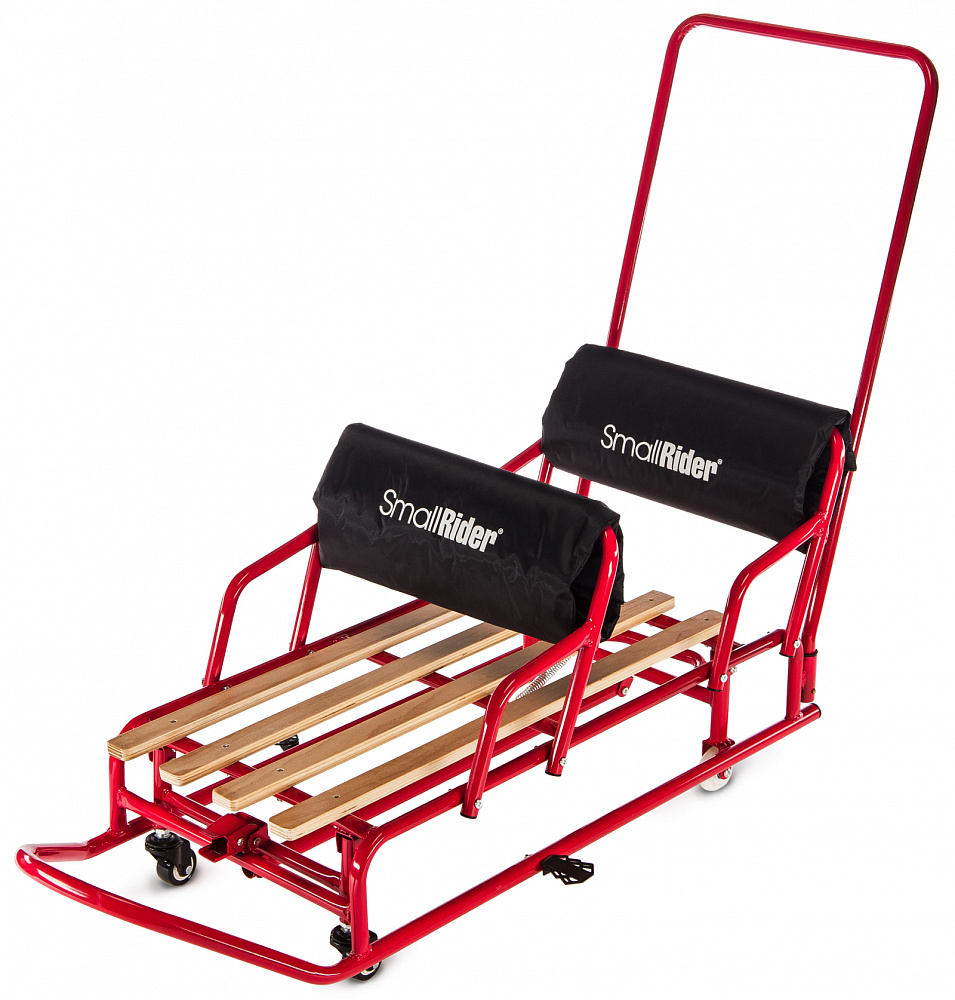 Детские санки-трансформер для двойни с колесиками и толкателем Small Rider Snow Twins 2 - Фото