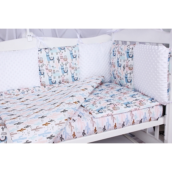 Комплект постели WB Premium в кроватку AmaroBaby Ламы, 15 предметов, бязь фото 4