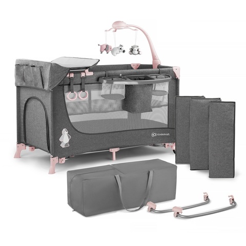 Детский манеж-кровать Kinderkraft Joy с аксессуарами - Фото