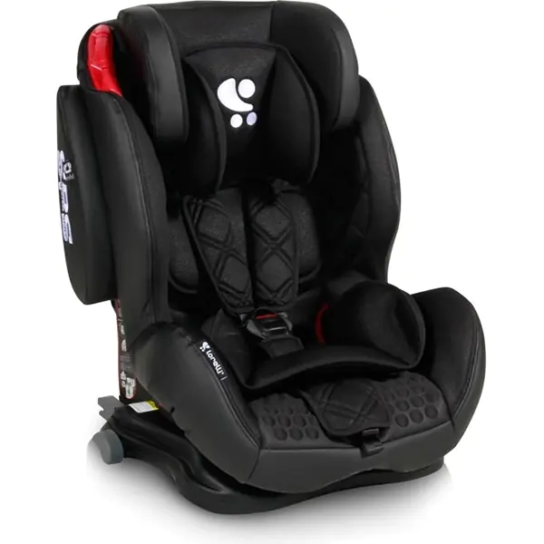 Детское автокресло Lorelli Titan SPS Isofix из чёрной кожи - Фото