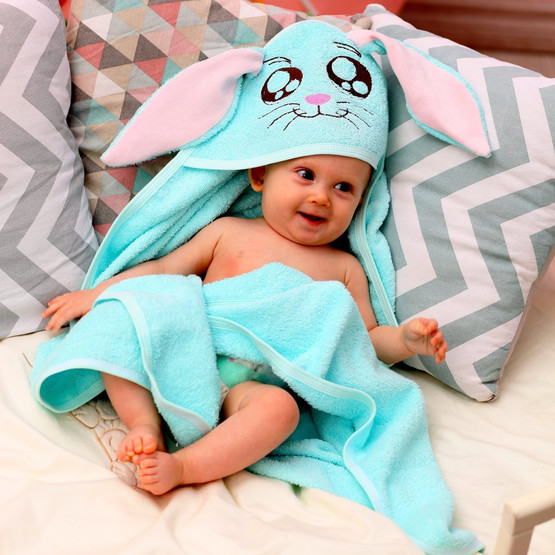 Детское полотенце с капюшоном Twinklbaby Fun Dry Зайки фото 2
