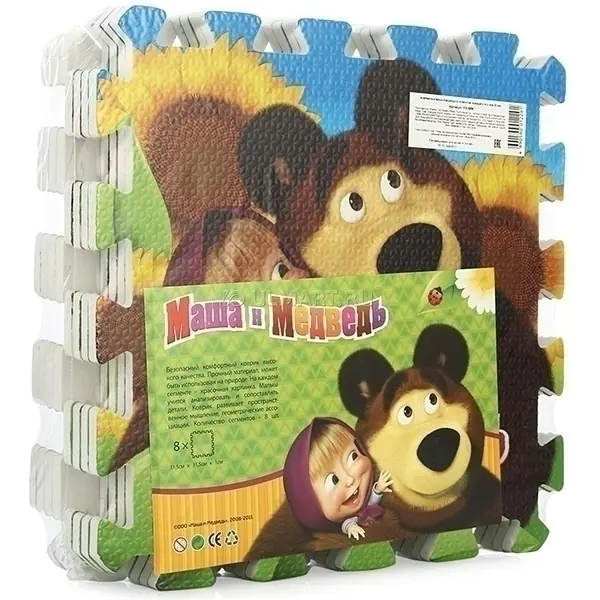 Коврик-пазл Играем Вместе Маша и Медведь, 8 сегментов, 31,5 х 31,5 см, арт. 164797/FS-ММ фото 2