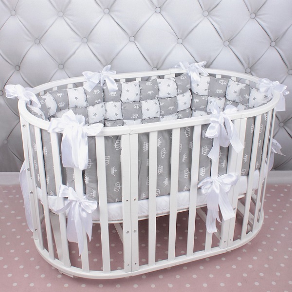 Бортики Бонбон в кроватку Amarobaby Royal Care, 6 предметов - Фото