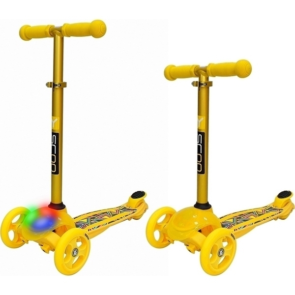 Трехколесный самокат Y-Scoo RT Trio Diamond 120 Kaleidoscope со светящейся платформой - Фото