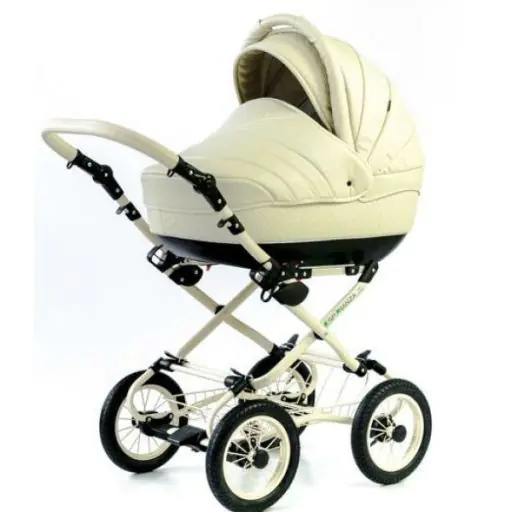 Детская коляска Esperanza Victoria Leatherette кожа 2 в 1 Цвет рамы - Черный - Маленькие колеса фото 14