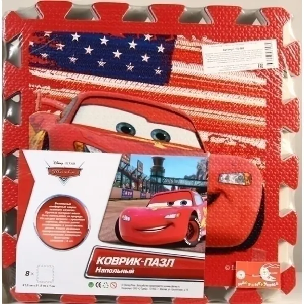 Коврик-пазл Играем Вместе Дисней Тачки, 8 сегментов, 31,5 х 31,5 см, арт. 178181/FS-588 фото 3
