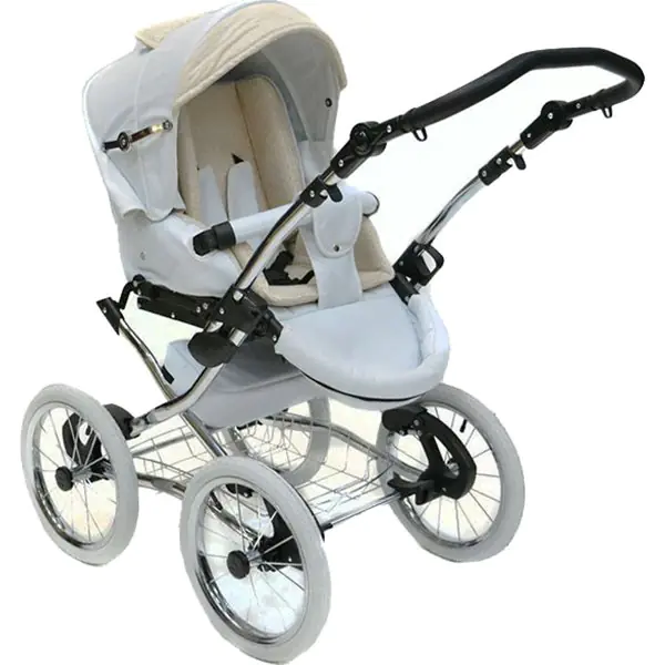 Детская коляска Nastella Luxe Eco 3 в 1, эко-кожа, шасси White фото 6
