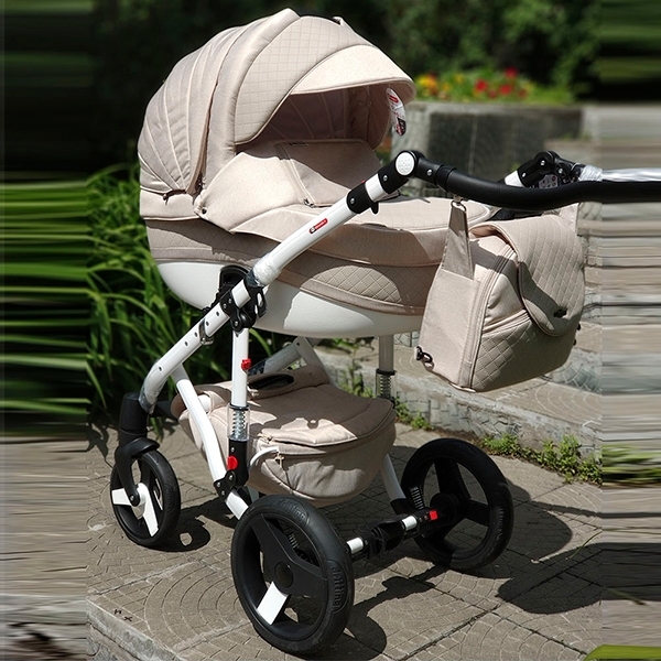 Детская коляска BeBe-Mobile Giulia Deluxe Carbon 2 в 1, эко-кожа - Фото