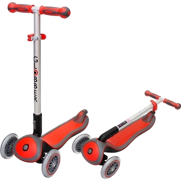 Трехколесный самокат Globber Elite F My Free Fold Up 448 со светящейся платформой фото 3