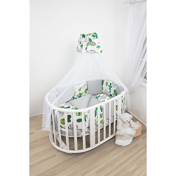 Комплект постели WB Premium в кроватку AmaroBaby Кактусы, 15 предметов, бязь фото 2