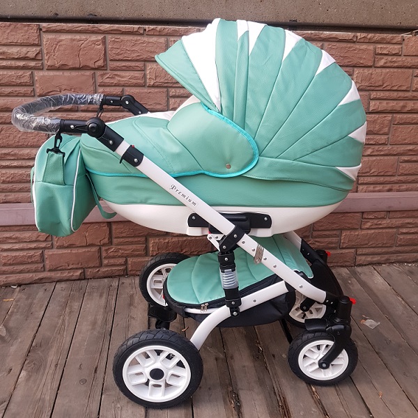 Детская коляска Mikrus Cruiser Premium 3 в 1, 100% эко-кожа - Фото