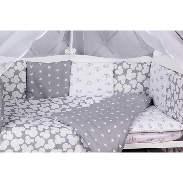 Комплект постели в кроватку AmaroBaby Silver, 18 предметов фото 2