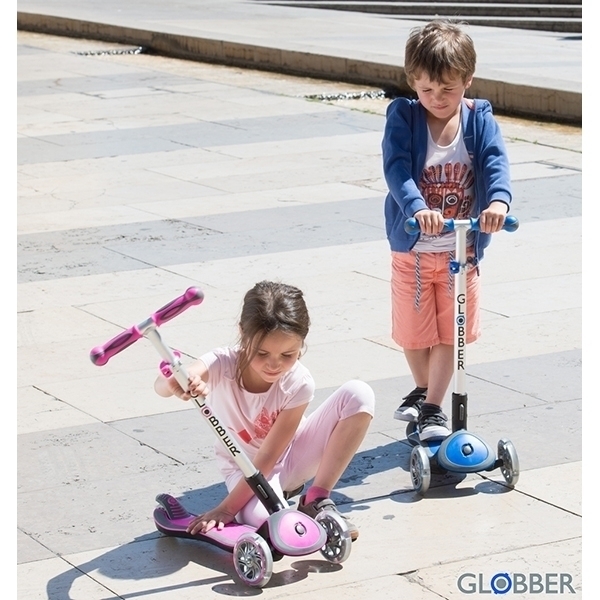 Трехколесный самокат Globber Elite SL My Free Fold Up 445 со светящимися колесами фото 39